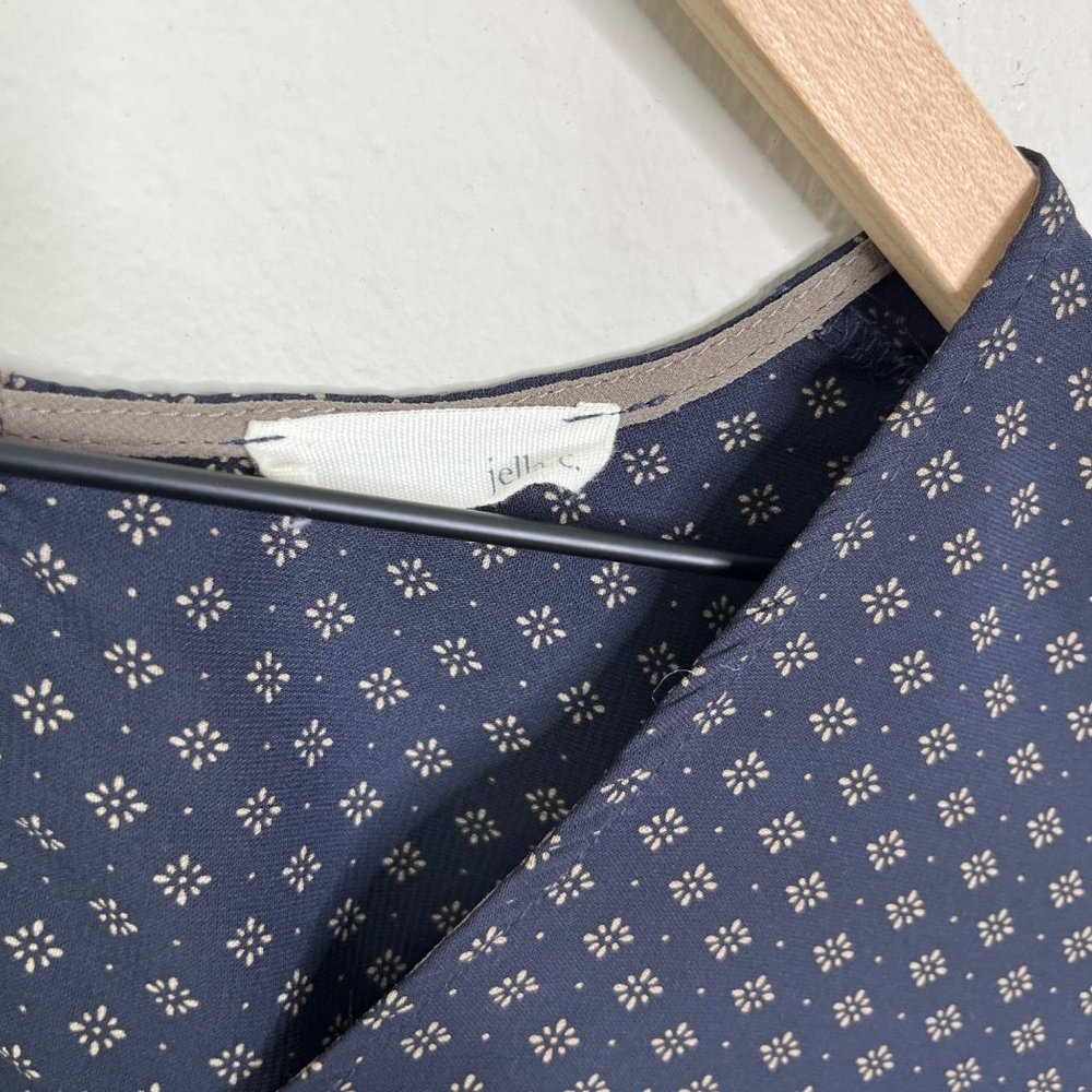 Jella C Women's Long Sleeve Shift Dress Size Medium Keyhole Button Boho - Picture 4 of 8